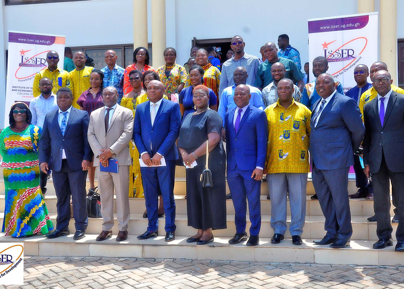 A group photo of special guests and some senior members of ISSER