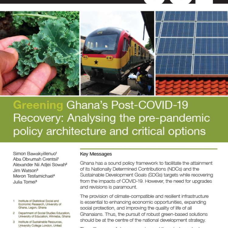 Greening Ghana’s Post-COVID-19Recovery: Analyzing the pre-pandemic policy architecture and critical options